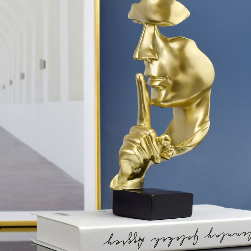 Thinker Statue Vivid Shape Compact Synthetic Resin Attractive Decorative Silence