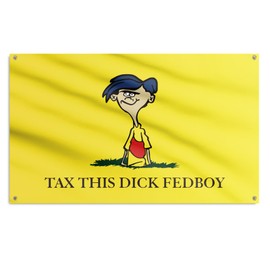 Tax This Dick Fedboy Flag 3x5 Ft Funny Flags with Brass Grommets for College Dorm Room Decor, Man Cave Flags for Living Room Bedroom Home Decorations