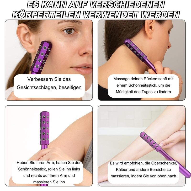 Gesichtsroller - Face, Lymphdrainage, Face Massager, Jade, Massagegerät, Face Roller,