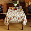 SUTAVIA Lace Tablecloth Rectangular 60"x84" Purple Floral Embroidery