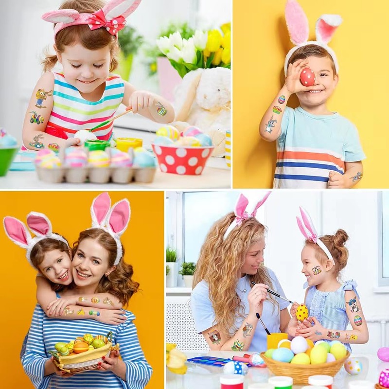 Easter Temporary Tattoos for Kids， Easter themed temporary tattoo stickers，easter
