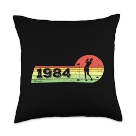 Golfers Golfplayer Vintage 1984 Birthday Golfing Women Golf Throw Pillow