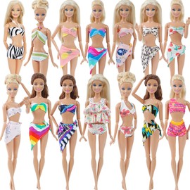Lance Home Bikini for 29cm Dolls, 10pcs Swimwear Bikini Bathing Clothes+5pairs Shoes+2 Surfboards+4pcs Swimming Rings for 11,5 Inches Girl Dolls Xmas Gift, Random Style (21pcs)