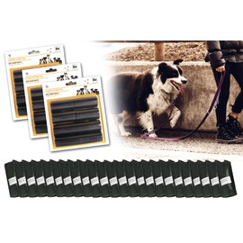 360 Hundekotbeutel, Gassibeutel, Hundebeutel, Kotbeutel, Poop bags, 22,5 x 29,5cm Schwarz, Bunt oder im Mix, 24 Rollen x 15 Beutel (360x Schwarz)