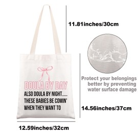 MYSOMY Doula Tote Bag Midwife Gifts Doula By Day Also Doula By Night Postpartum Doula Gifts Birth Doula Tote Bag (Doula UK)