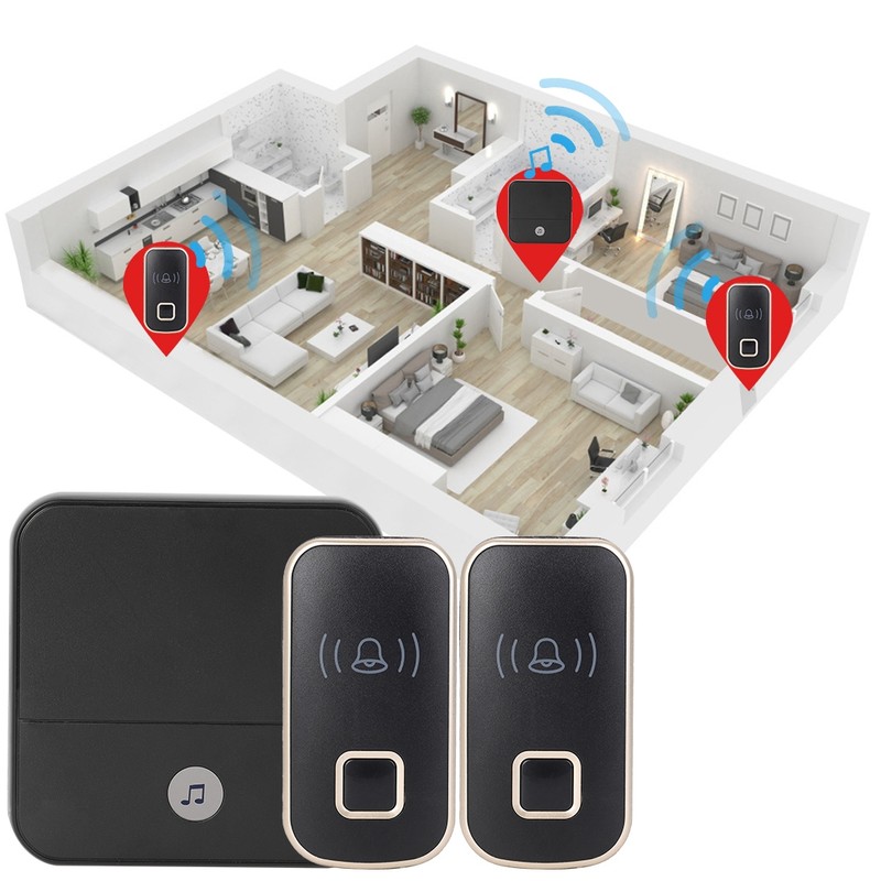 110db Wireless Chime Bell 300M Remote Doorbell Elderly Deaf Caller