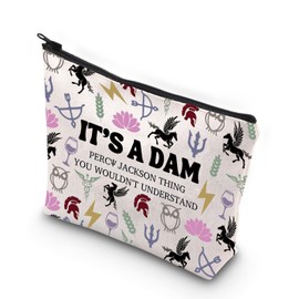 MYSOMY Percy Movie Inspired Makeup Bag Camp Half Blood Gift It's A Percy Thing You Wouldn't Understand Delphi Strawberry Service Zipper Pouch (It's a Dam)