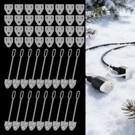16 Pack Weatherproof Gaskets and Plug Covers with Anti-Loss Lanyard, Silicone Outdoor Plug Protector for 2 & 3 Prong, Extension Cord Cover for Rain/Snow Outdoor, Stop GFCI from Tripping (16, White)