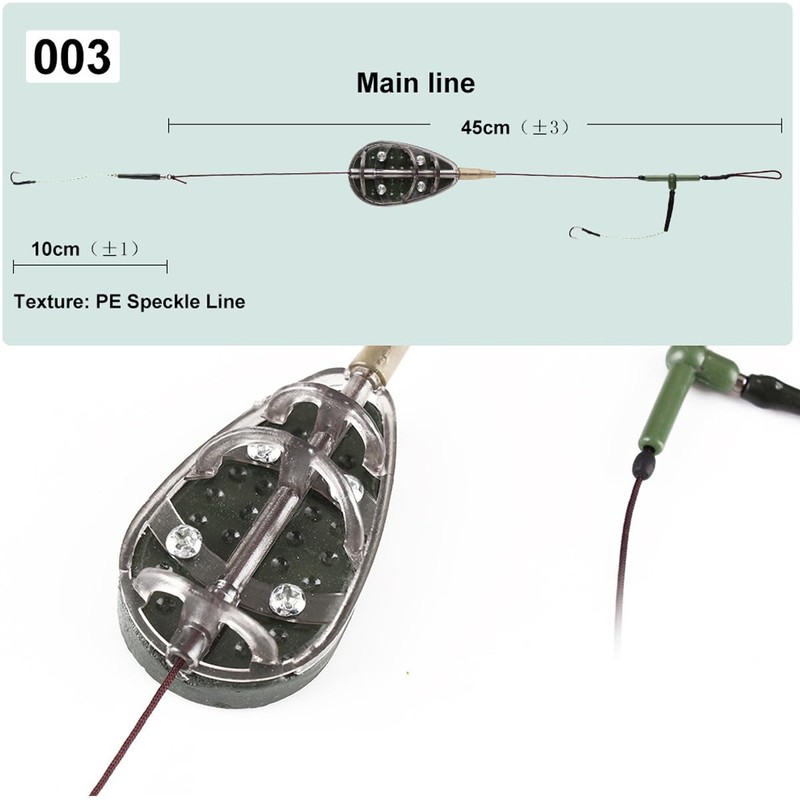 FOLANDO Professional European Carp Fishing Rig with 80g Feeder &
