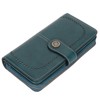 RFID Blocking Leather Wallet Large Capacity Double Snap Button Women