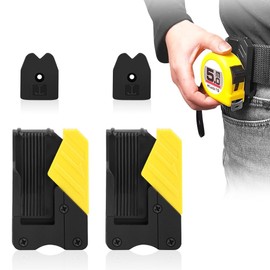 2 Pack Quick-Lock Tape Holder for Belt - Universal Tape Measure Holder Set, Safe, Efficient, Double Comfort for Your Tool Belt (Yellow, 2 Pieces)