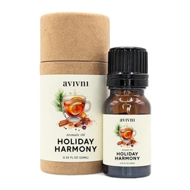 Avivni Holiday Harmony Essential Oil - Christmas Blend 100% Pure & Natural, Organic, Undiluted for Aromatherapy & Diffusers (0.33oz - 10m)