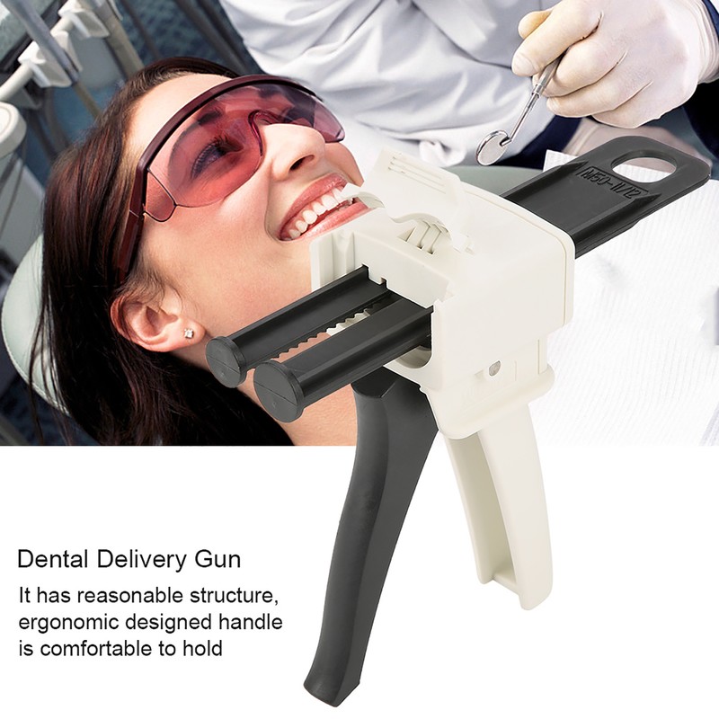 Dental 1:1/2:1 Cartridge Silicone Rubber Mixing Dispenser Delivery Impression Gun