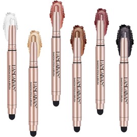 Juego de Barras de Sombra de Ojos, 6 Piezas de Lápiz de Sombra de Ojos, Resistente al Agua, Mate, Brillo, Colores Tierra Arcoíris, Kit de Maquillaje de Altamente Pigmentado para Mujeres y Niñas