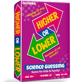 QUOKKA Card Games For Kids & Adults - Higher or Lower Family Board Games - Science Ver. 2.0 - Have a Guess Fun Questions - Trivia Quiz - Challenge Party Activities for Family Night - Travel for Kids