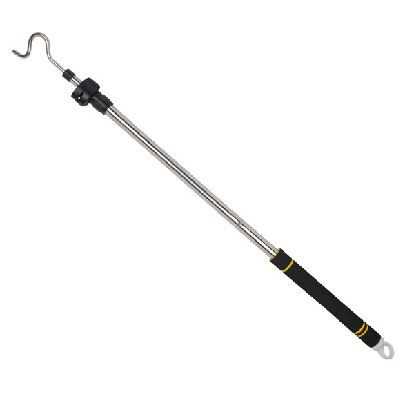 Greeily Clothes Hanger Reaching Hook Telescopic Adjustment clothes hook pole Light and can Extend from 37" to 65" with 4.7 "Hook and Sponge Handle.