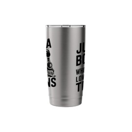 Just a Boy Who Loves Trains Funny Retro Steam Engine Stainless Steel Insulated Tumbler