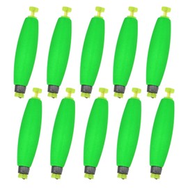 M METERXITY 10-Pack Fishing Bobbers Floats, 77mm EVA Foam Weighted Bobbers for Crappie/Bluegill/Trout Bass/Catfish, Clip-on Floats Slip Corks Floaters Strong Buoys [Green]
