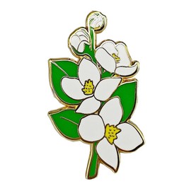 Ficsowy Enamel Pin, White Magnolia Flower Pin, Gardening Pins for WomenLapel Pin, Jewelry Gift for Her (White)