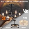 Depuley Outdoor Ceiling Fan with Light: 26" Caged Ceiling Fans