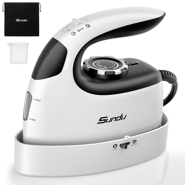 Sundu Mini Travel Iron with Steam,1000W Portable Non-Stick Soleplate Steam
