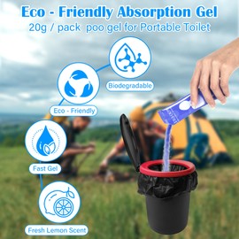 POO GEL Portable Toilet Gel, for Portable Toilet, Eco Absorbent Gel Camping Toilet Powder for Potty Bags, Portable Toilet Absorbent Gel Powder for Camping Hiking (20g / 20pcs)