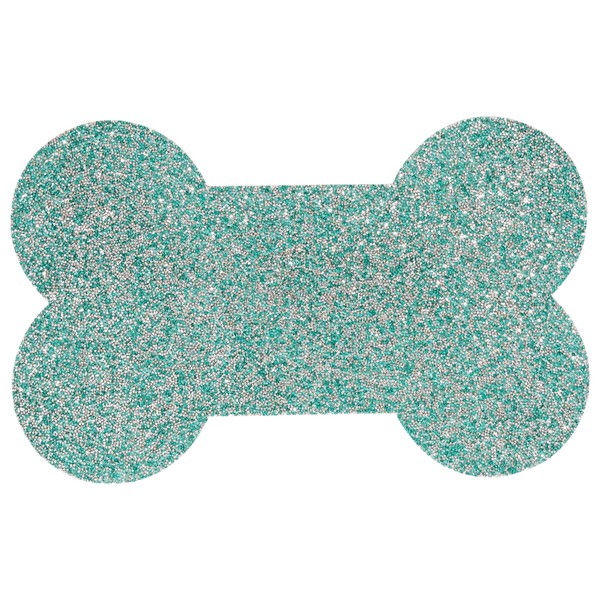 Pet Bone Placemat, Sparkling Rhinestones in Resin, Non-Slip Back, Stylish,