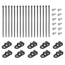 DMiotech 120Pcs Magnetic Zip Tie Mount with 6" Cable Zip Ties and Tapping Screw Organizer Holders Clamps Multipurpose Cable Tie Holder Set for Cable Wire Tubing Sleeving Conduit,Black