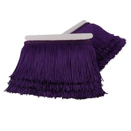 Fringe Trim Lace Polyerter Fibre Tassel 4 inch（″） Wide 10 Yards Long for Clothes Accessories and Latin Wedding Dress and DIY Lamp Shade Decoration Black White Red Gold Blue Pink Grey (Purple, 4 inch)