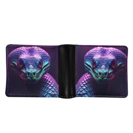 HUIACONG Men Slim Thin Wallets Cash Coins Storage Card Holder Bifold Wallets, Ghastly Gradient Viper, one size, Casual
