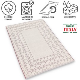 DEVA Bath Mat Sponge Cotton Absorbent Bath Mat, Terry Cloth Rug, Bordeaux, 60 x 180 cm