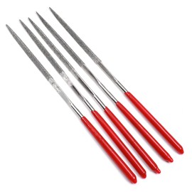 Utoolmart Diamond Needle File, 5-Pieces Mini Diamond Needle File Set, 3mm x 140mm Triangle Files Tools, 150 Grits Small Tip Files, for Metal Glass Stone with Fine Sanding