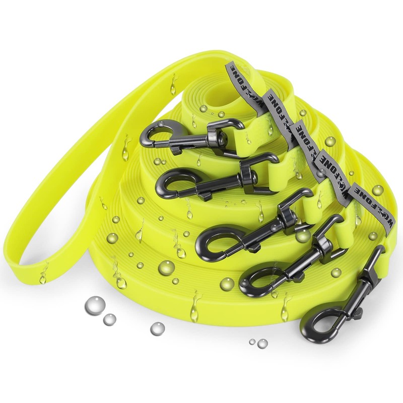 Wolfone Yellow 9m Long Line Lead Waterproof Recall Training Dog