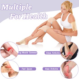 YCCOKJJ Castor Oil Packs Knie und Füße 4 Pcs Bio-Baumwolle Rizinusöl Kompresse für Knee, Feet, Ellenbogen, Arm, Gelenk, Waschbare Wiederverwendbar Verstellbare und Gegen Öllecks Rizinusöl Wickel