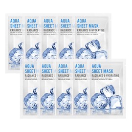 EUNYUL Purity Aqua Sheet Mask Pack, 0.8 fl oz (22 ml) x 10 Pieces, Made in Korea, Skin Care Pack, Moisturizing, Soothing, Natural Ingredients, Compatible with All Skin Types, Purity Mask Pack, Aqua