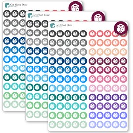 Game Day Dice Stickers / 110 Dot IconVinyl Stickers 1/3”) / Bunko Family Game Night/Fun Me Time Self Care/Essential Productivity Life Planner Stickers/BujoBullet Journaling (3 Sheets)