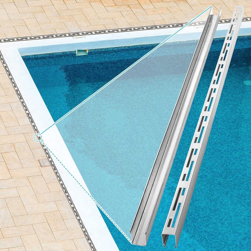 Otoolling 1 Pcs Pool Deck Drain 1.25-inch W x 4-feet
