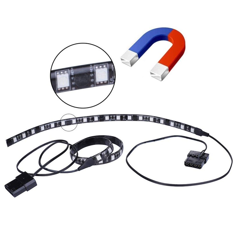 DS Blue LED Strip Computer Lighting, Magnet Lighting, Molex Connector,