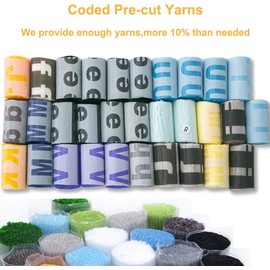 YOOTOM Latch Hook Rug to Make Yourself, Latch Hook Kit, Self-Knotting Set for Children and Adults, Pre-Printed Colour Pattern, 50 x 38 cm