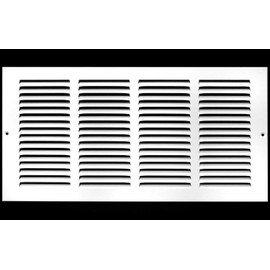 18"w X 12"h Steel Return Air Grilles - Sidewall and Ceiling - HVAC DUCT COVER - White [Outer Dimensions: 19.75"w X 13.75"h]