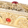 Vintage Metal Jewelry Box Rectangle Delicate Pattern Trinket Box with