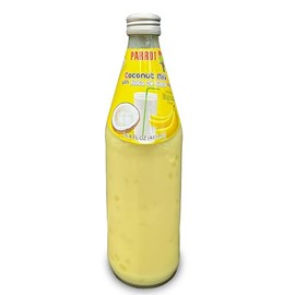 Parrot Coconut Milk With Nata De Coco Banana 485m 16.4 fl.oz（Pack of 6）