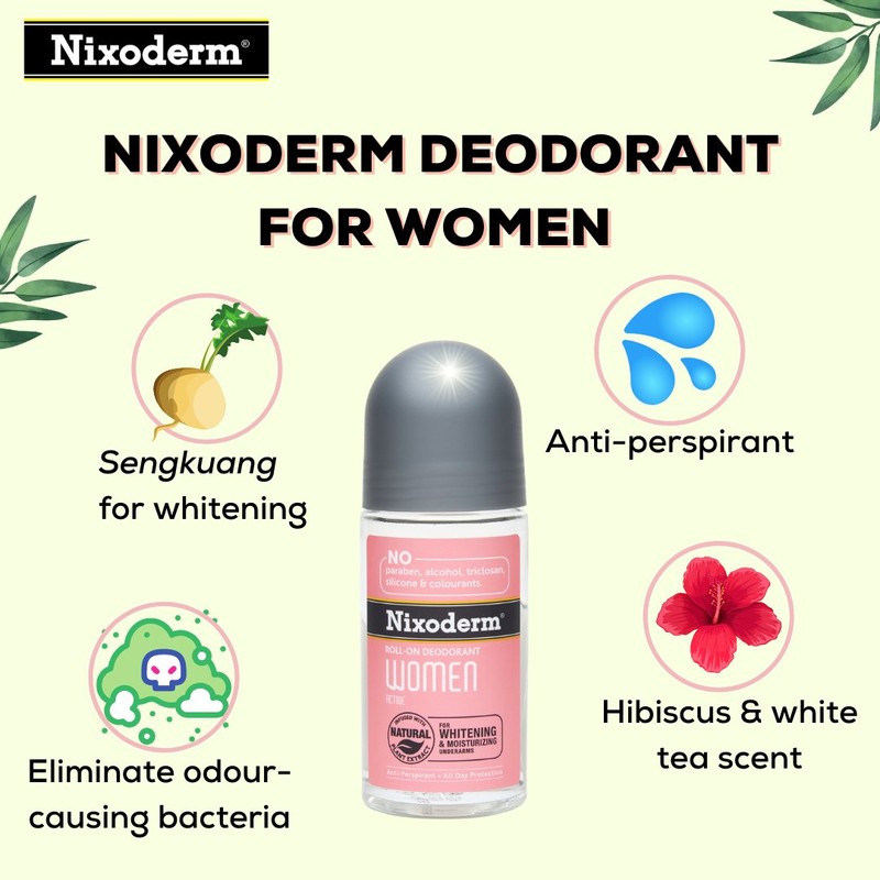 NIXODERM ROLL-ON DEODORANT WOMEN ACTIVE 50ML (EXP:05/2029)