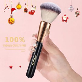 FITDON - Brocha para maquillaje en polvo, brocha Kabuki para cara de gran cobertura, polvos minerales, bronceadores y base de maquillaje