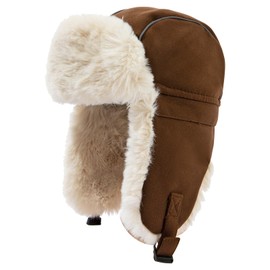 Clape Winter Trapper Hat Faux Fur Lined Aviator Hat Warm Ear Flap Hat Ushanka Russian Hat for Men Women Windproof Hunting Hat