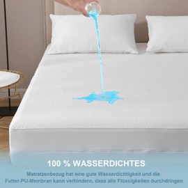 Bedecor Waterproof Mattress Cover 80 x 200 x 30 cm, with Zip, Mattress Protector 80 x 200 cm, Cotton, Elastic Anti-Mite Mattress Protector, Breathable Mattress Cover