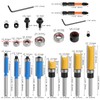 16Pcs 1/4 Inch Shank Flush Trim Router Bit Set Top