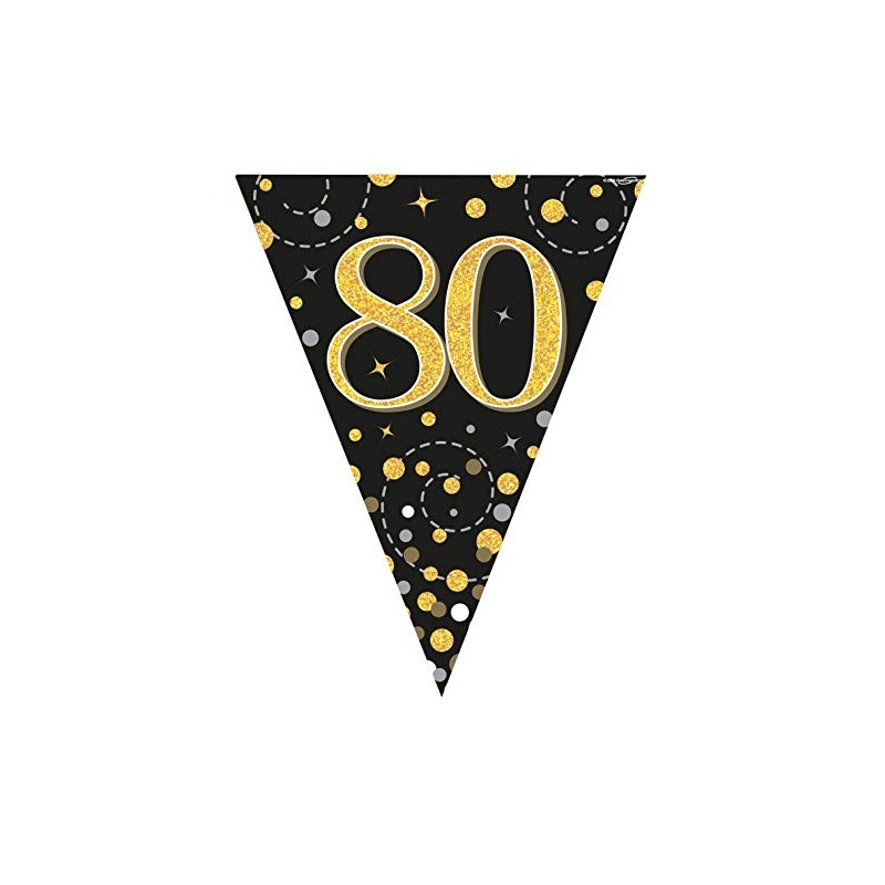 Party Bunting Sparkling Fizz 80 Black & Gold Holographic 11