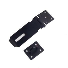 Door Hasp Latch Lock, Extra Thick Stainless Steel Padlock Hasp Clasp Door Lock, Door Gate Lock Hasp for Barn Door Cabinet Drawer (4 Inch, Black)