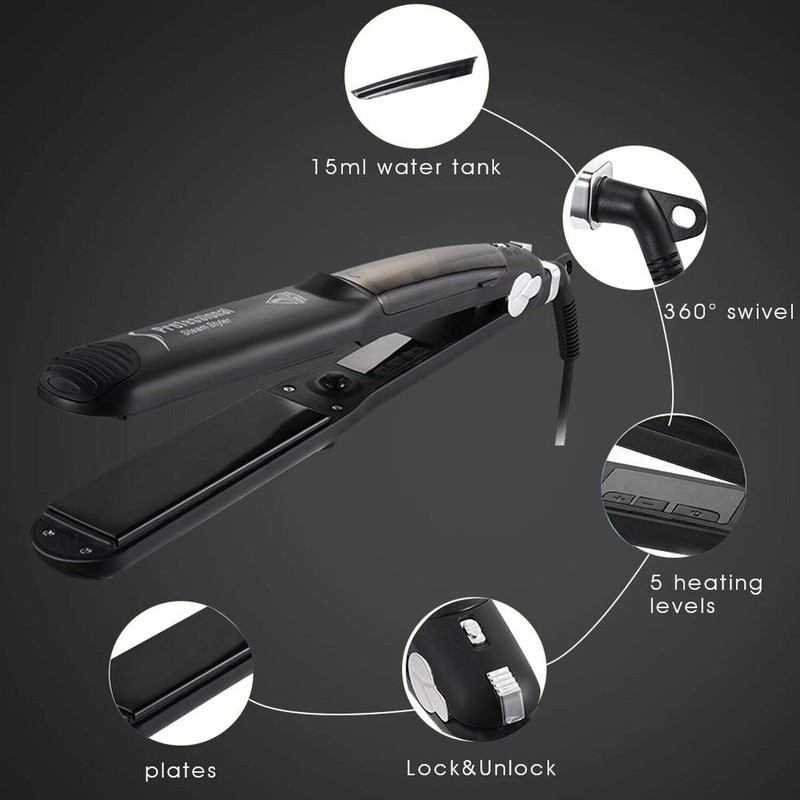 DORISILK Steam Straightener for Hair, Professional Steam Flat Iron Salon